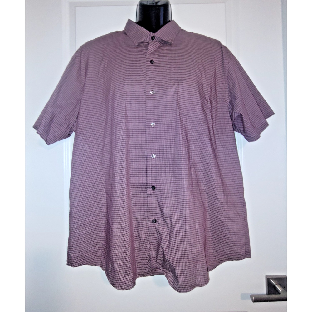 Van Heusen Men’s Red White Checkered Shirt Short Sleeve Flex XXL Bag2